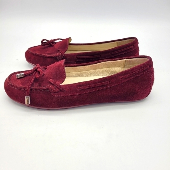 Michael Kors Shoes Women 6.5 Daisy Mocs Suede Maroon - Picture 1 of 15